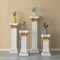 Decorative Fiberglass White and Gold Plinth Roman Style Column Ionic Piller Pedestal Vase Stand for Wedding or Party, Living Room, or Dining Room Decor - Photography Props - Sculpture Display - Greek-inspired Luxury Decor Piece with Ornate Gold Accen